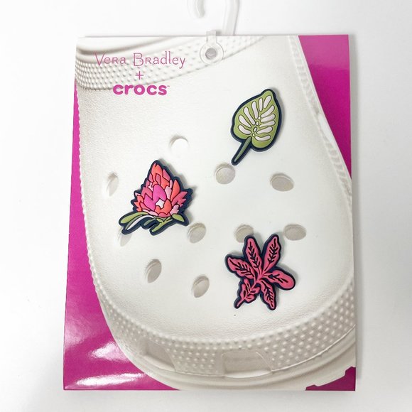 Crocs Uniquely You Vera Bradley Crocs Tropical Jibbitz 3-Pack NEW - Picture 3 of 9